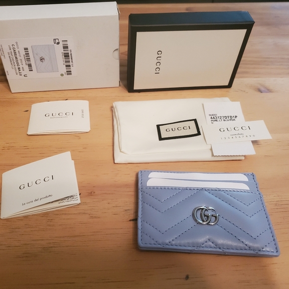gucci blue card holder